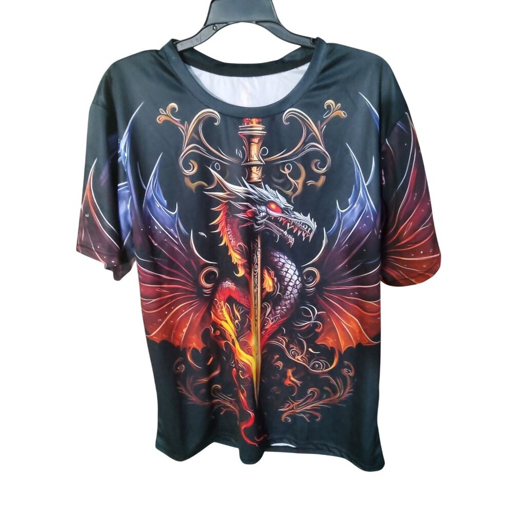Dragon Sword Graphic T-Shirt Unisex XL